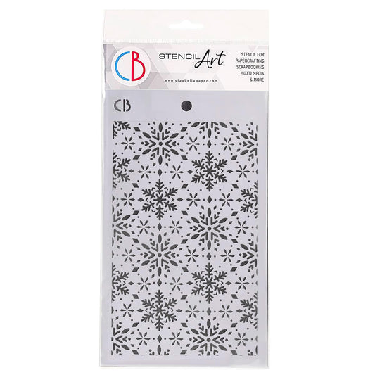 Ciao Bella Texture Stencil 5"x8" Snowflakes