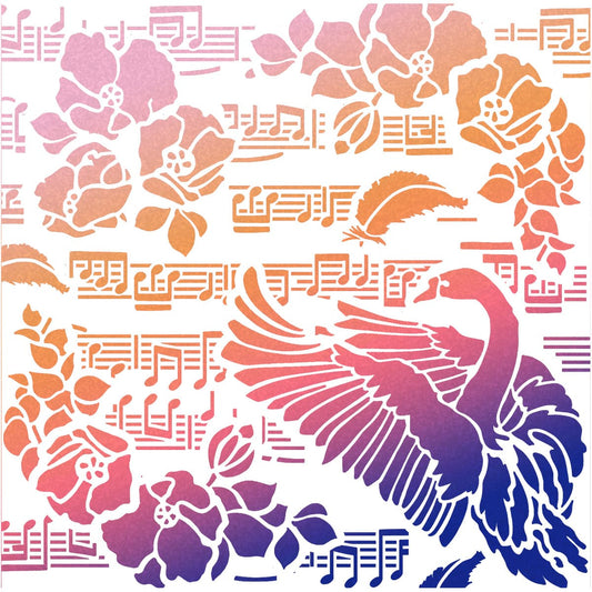 Ciao Bella Texture Stencil 8x8 Black Swan