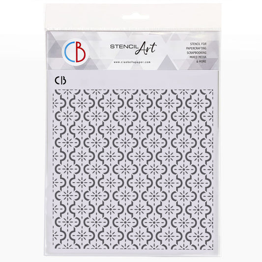 Ciao Bella Texture Stencil 8"x8" Iberian Tiles