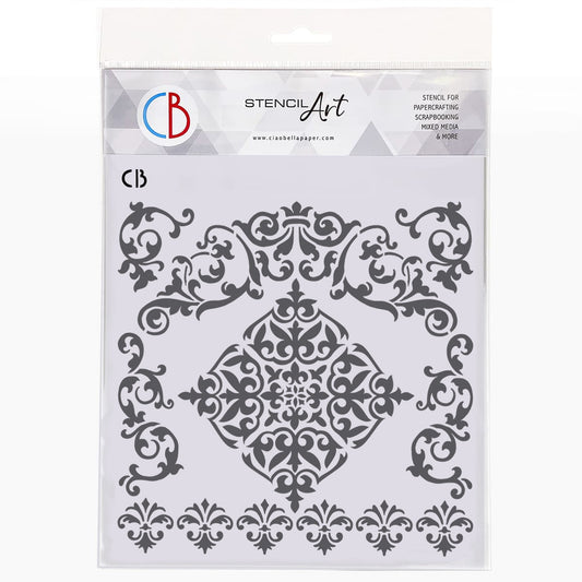 Ciao Bella Texture Stencil 8"x8" Arabesque