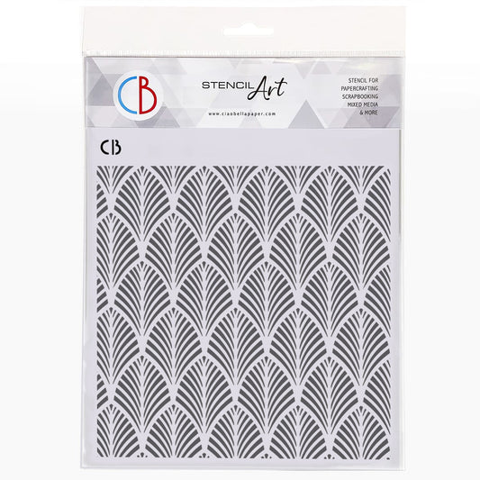 Ciao Bella Texture Stencil 8"x8" Gold Leaves