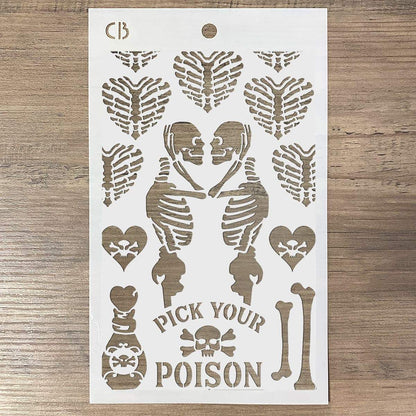 Texture Stencil 5"x8" Poison Love