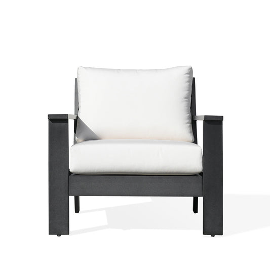 Magnolia Black Aluminum Club Chair with Sunbrella® Cushions - AURABAGS SHOP