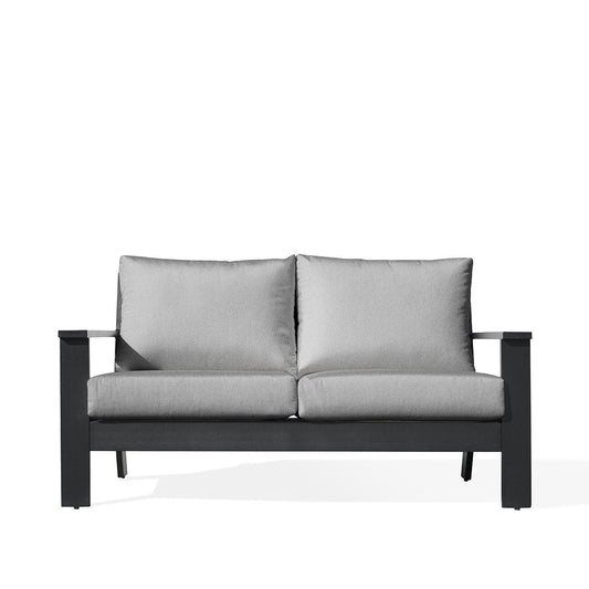 Magnolia Black Aluminum Loveseat with Sunbrella® Cushions - AURABAGS SHOP