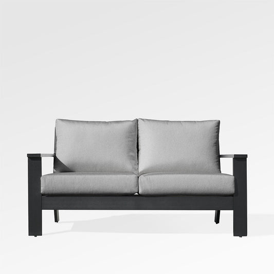 Magnolia Black Aluminum Loveseat with Sunbrella® Cushions