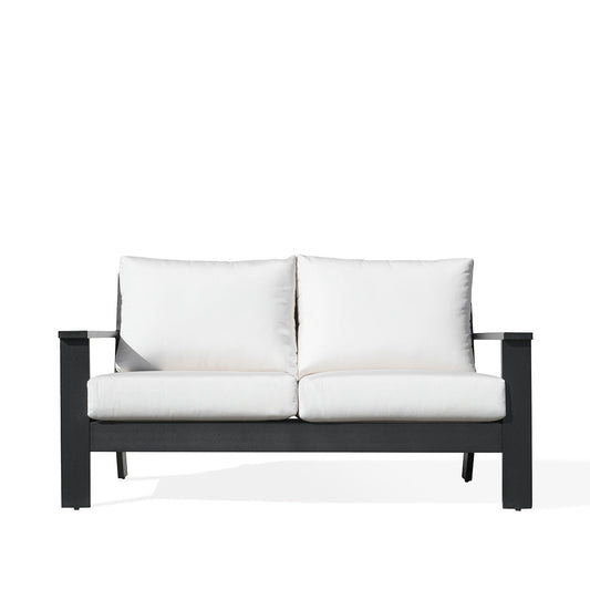 Magnolia Black Aluminum Loveseat with Sunbrella® Cushions - AURABAGS SHOP