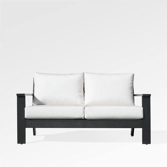 Magnolia Black Aluminum Loveseat with Sunbrella® Cushions