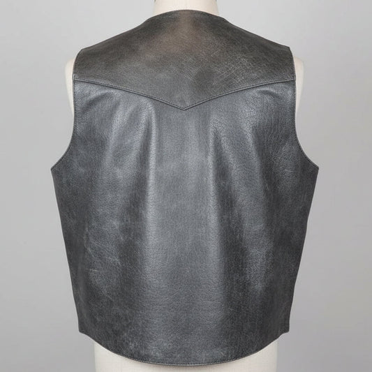Men's Western Patch Leather Vest | Open Road