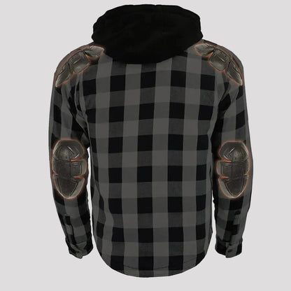 Milwaukee Leather Men's Plaid Flannel Armored Shirt Jacket