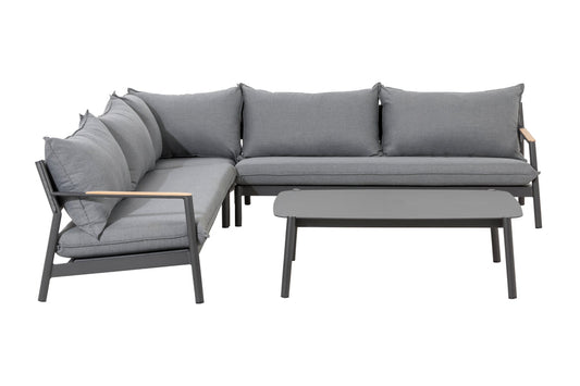 Monti Nordic Aluminum Sectional Set – Grey Cushions - AURABAGS SHOP