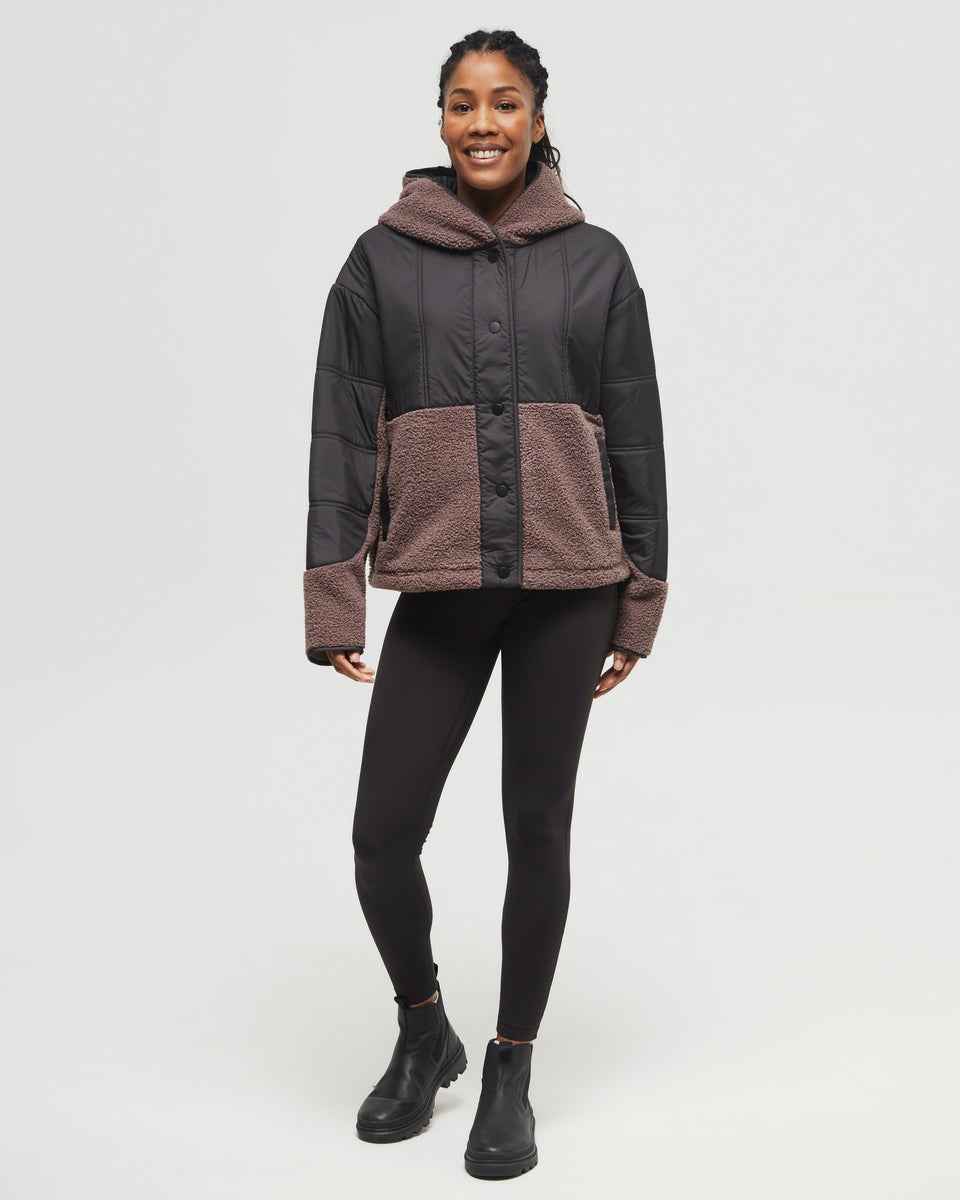 Recycled Boucle Full Snap Hoodie