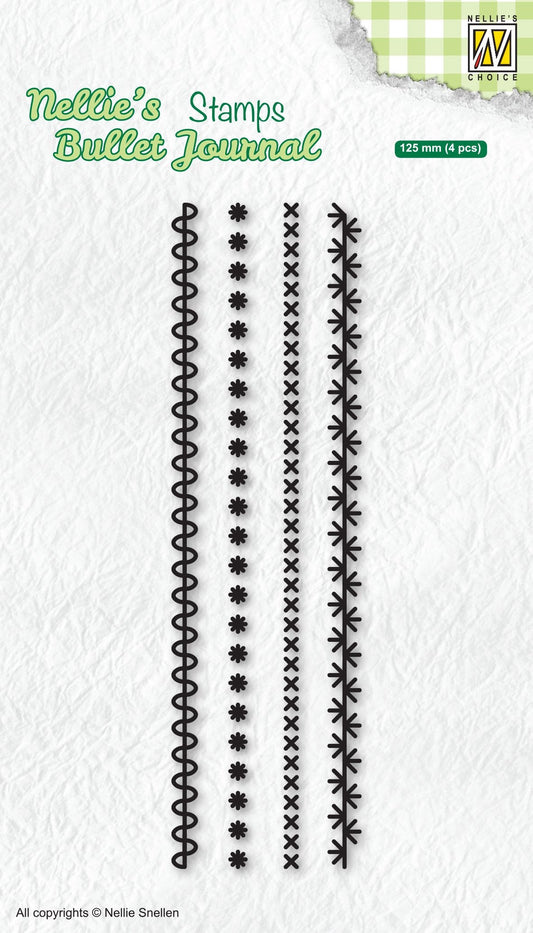 Nellie's Choice Nellie's Bullet Journal Clear Stamp Borders-1