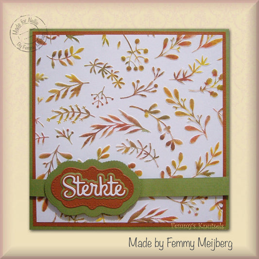 Mixed Media Stencil Square - Branches & Berries
