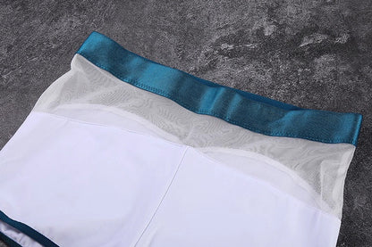 Anime Style Short Gymnastics Uniform Sheer Mesh Volleyball Sports Activewear