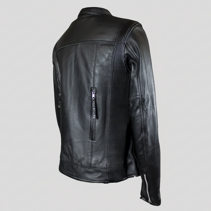 Open Road Women's Racer Leather Motorcycle Jacket