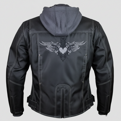 Open Road Women's Zip-Out Hoodie Reflective Textile Motorcycle Jacket