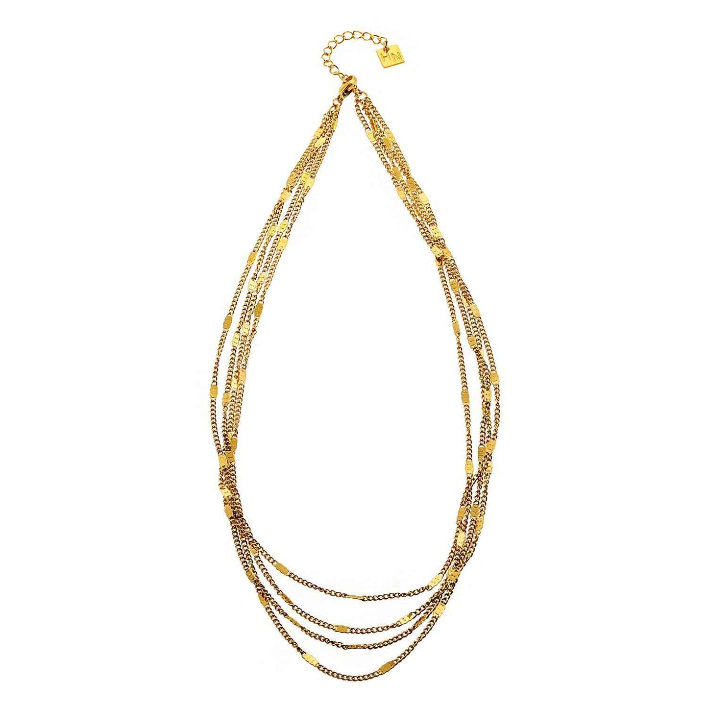 MORIA: Layered Luxe 4-Strand Chain Necklace