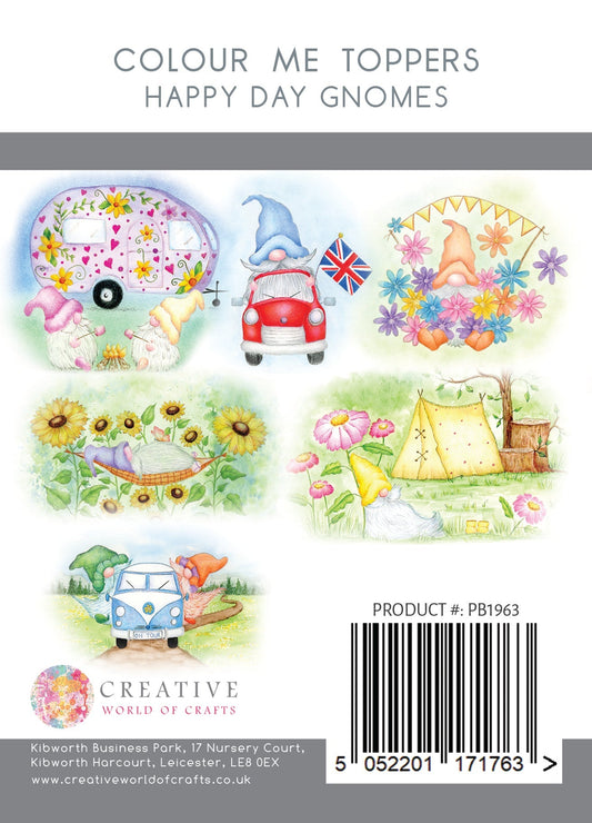 The Paper Boutique Happy Day Gnomes Colour Me Toppers Collection