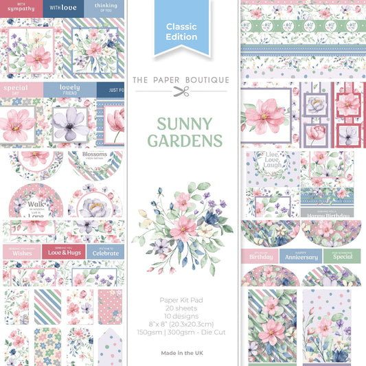 The Paper Boutique Sunny Gardens 8 in x 8 in Paper Kit Pad