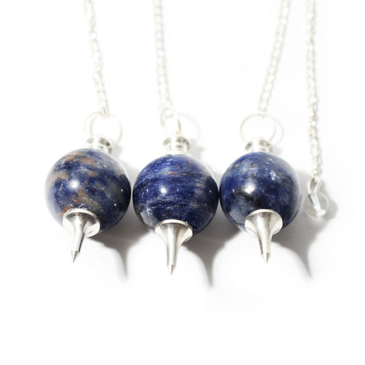 Sodalite Ball and Point Pendulum - 3 Pack