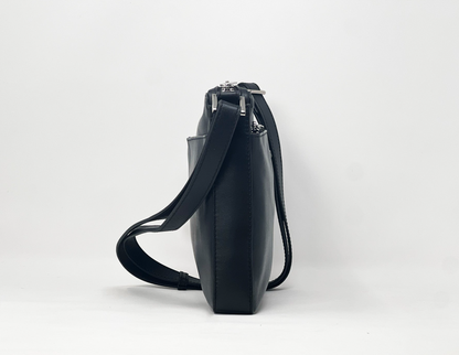 Sac à bandoulière en cuir noir | Gisèle petit - PRÉCOMMANDE