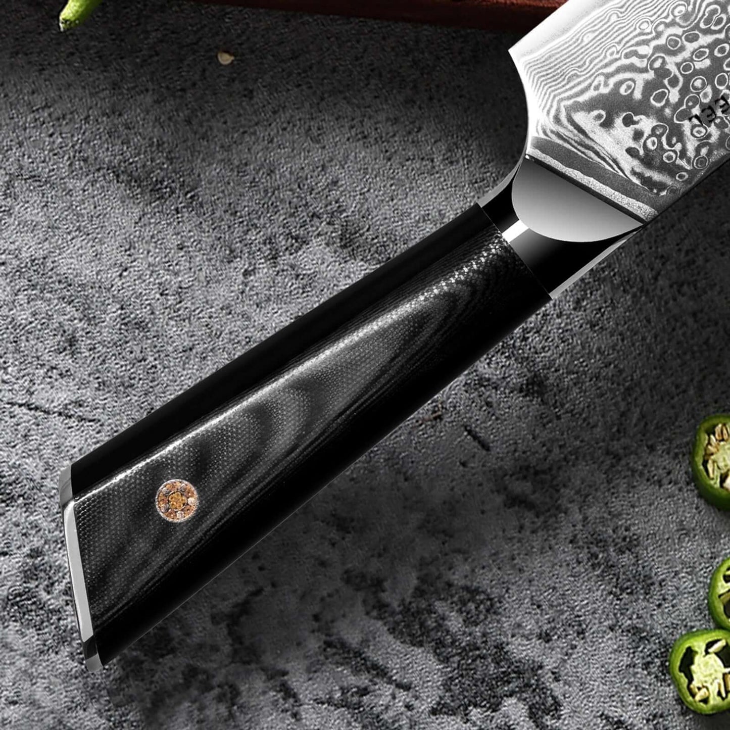Hagakure 20 - Japanisches Santoku-Messer 20 cm - VG10 Damaszener Stahl