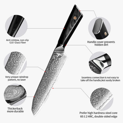 Hagakure 20 - Japanisches Santoku-Messer 20 cm - VG10 Damaszener Stahl