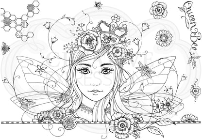 Queen Bee A5 Clear Stamp Set