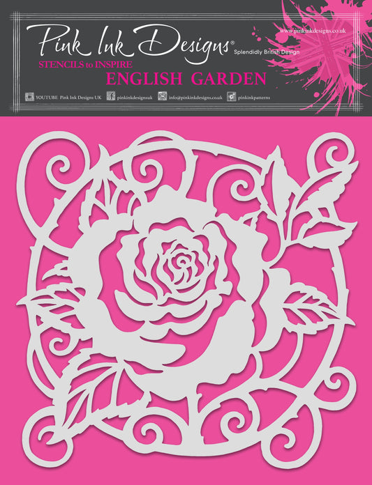 Pink Ink Designs English Garden 8 in x 8 in Stencil