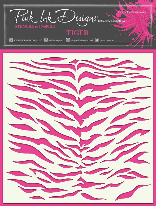 Pink Ink Designs Tiger 7 in x 7 in Stencil