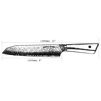 Hagakure 20 - Japanisches Santoku-Messer 20 cm - VG10 Damaszener Stahl
