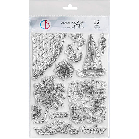 Ciao Bella Clear Stamp Set 6"x8" Sailing Trip