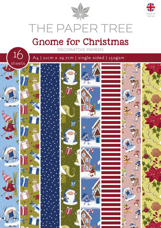 The Paper Tree Gnome for Christmas A4 Backing Papers