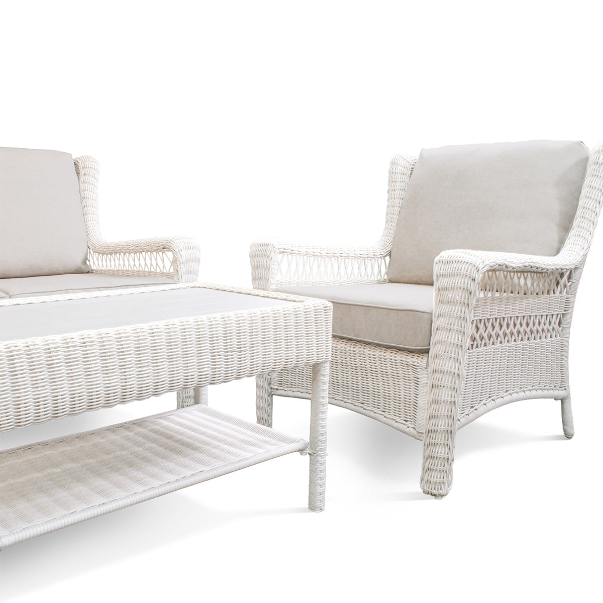 Park Meadows Wicker Loveseat Conversational Set - AURABAGS SHOP