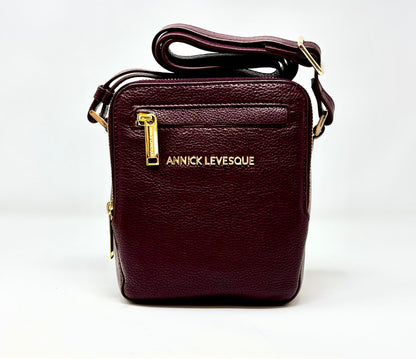 Petit sac en cuir Rouge bordeaux vernis — Nadine - PRÉCOMMANDE
