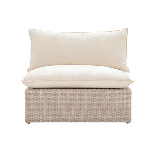 Sunbay Outdoor Natural Wicker Armless & Corner Chairs - Beige