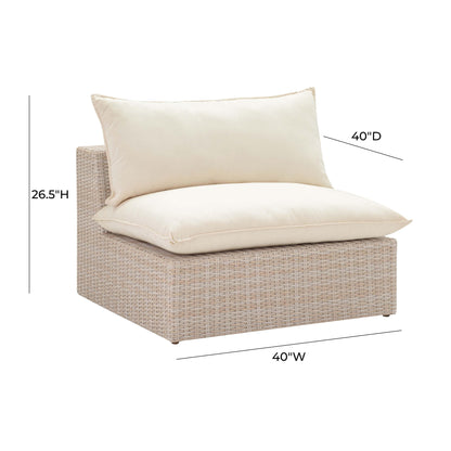 Sunbay 4 Piece Outdoor Natural Wicker Modular Sectional - Beige