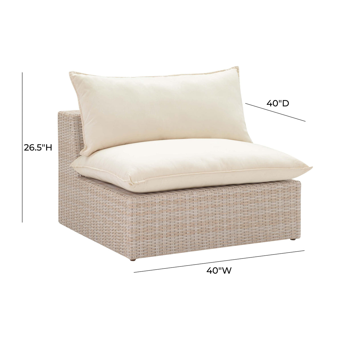 Sunbay 3 Seater Outdoor Natural Wicker Modular Sofa - Beige