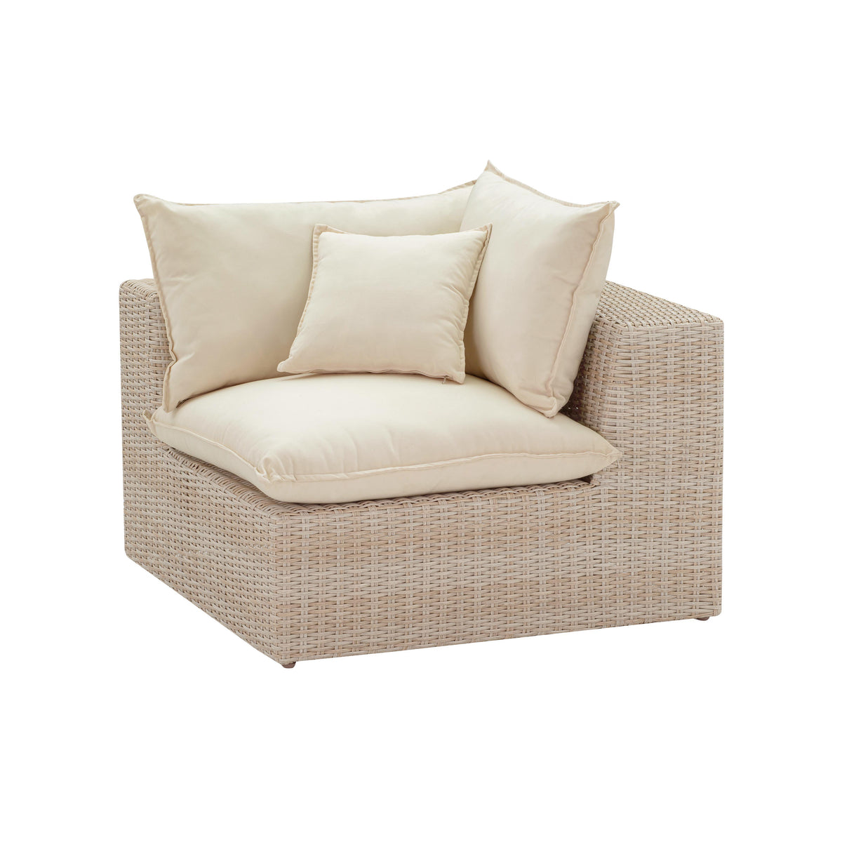 Sunbay 3 Seater Outdoor Natural Wicker Modular Sofa - Beige