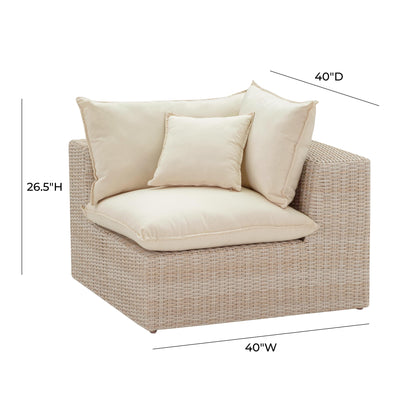 Sunbay 4 Piece Outdoor Natural Wicker Modular Sectional - Beige