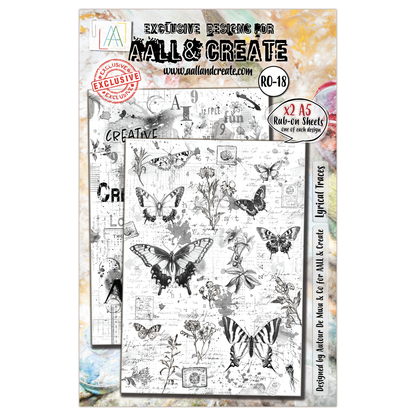 AALL and Create - A5 Rub-Ons - Lyrical Traces
