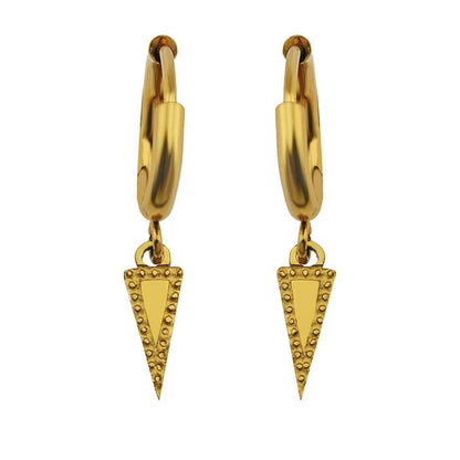 RYLEE Gold: Vintage Inspired Hoop Earrings with a Triangle Charm