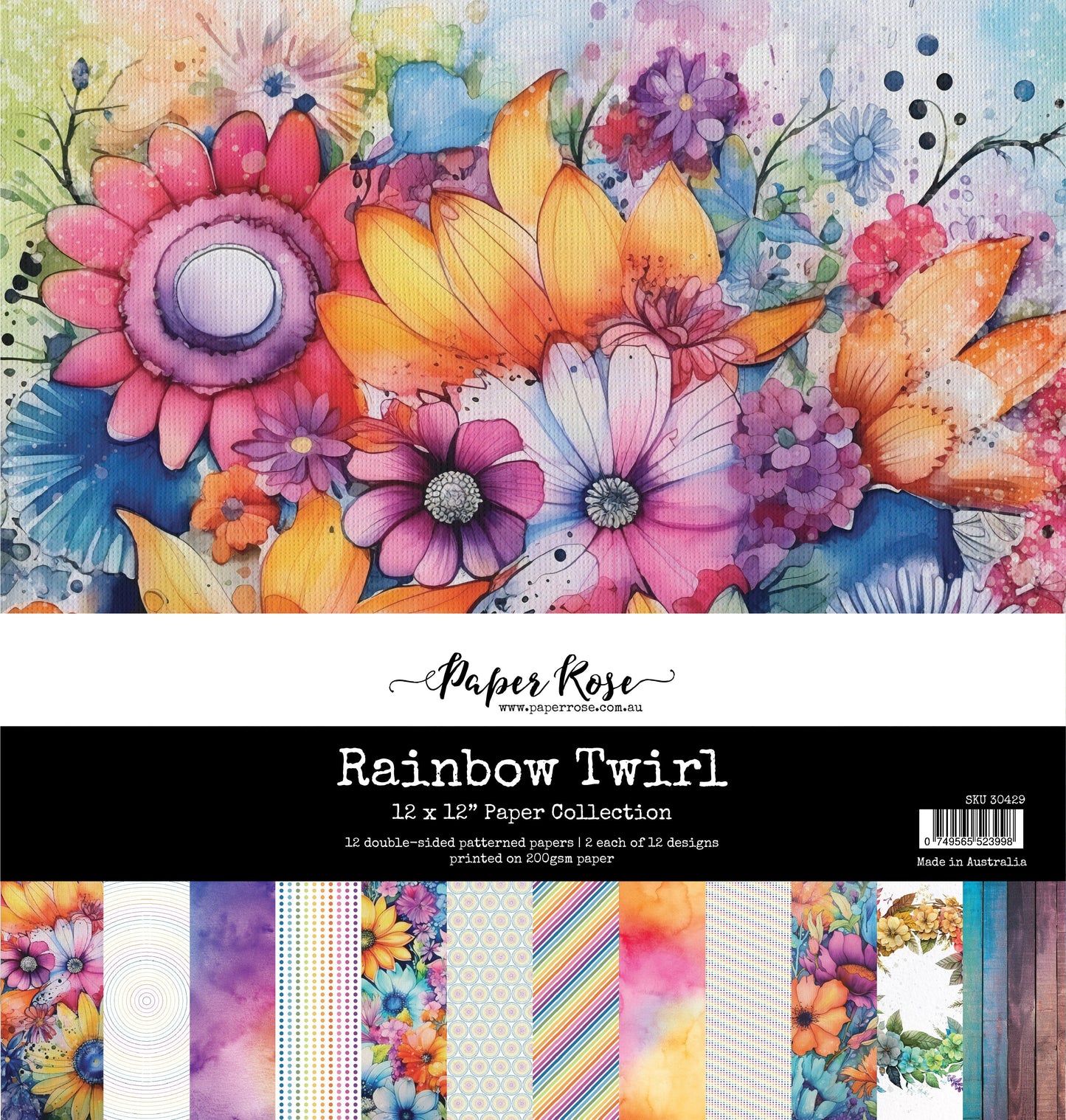 Rainbow Twirl 12x12 Paper Collection 30429