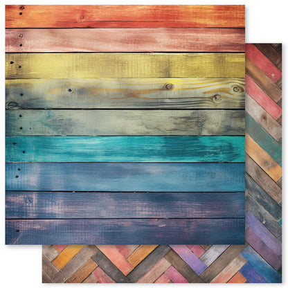Rainbow Wood 12x12 Paper Collection 31019