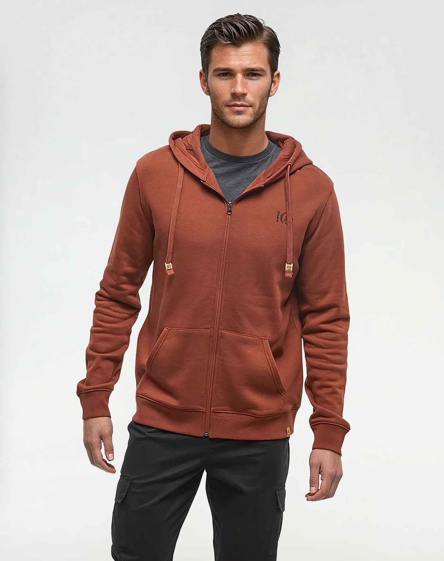 Woodblock Ten Zip Hoodie