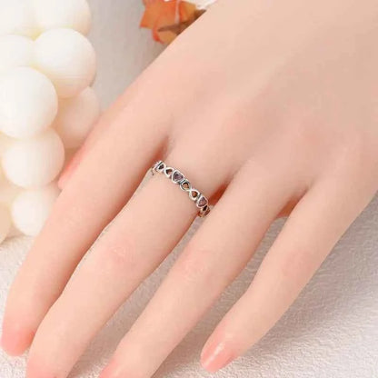 925 Sterling Silver Pink CZ Infinity Heart Ring