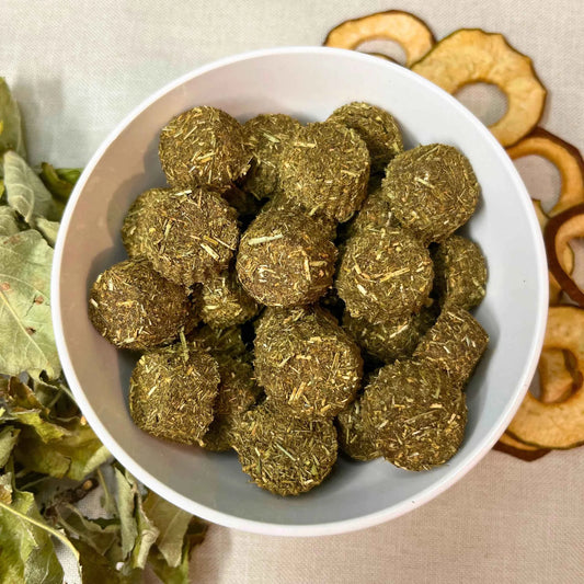 Peppermint Pear Hay Bites for Rabbits
