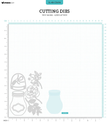 SL Cutting Die Jar Bouquet Autumn Bouquet 102x144x1mm 8 PC nr.694