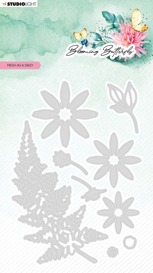 SL Cutting Die Fresh As A Daisy Blooming Butterfly 98x139x1mm 9 PC nr.483
