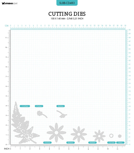 SL Cutting Die Fresh As A Daisy Blooming Butterfly 98x139x1mm 9 PC nr.483